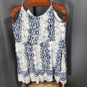 Blue and White Snake Print Dress